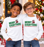 Merry Everything White Crewneck Sweatshirt (Youth)