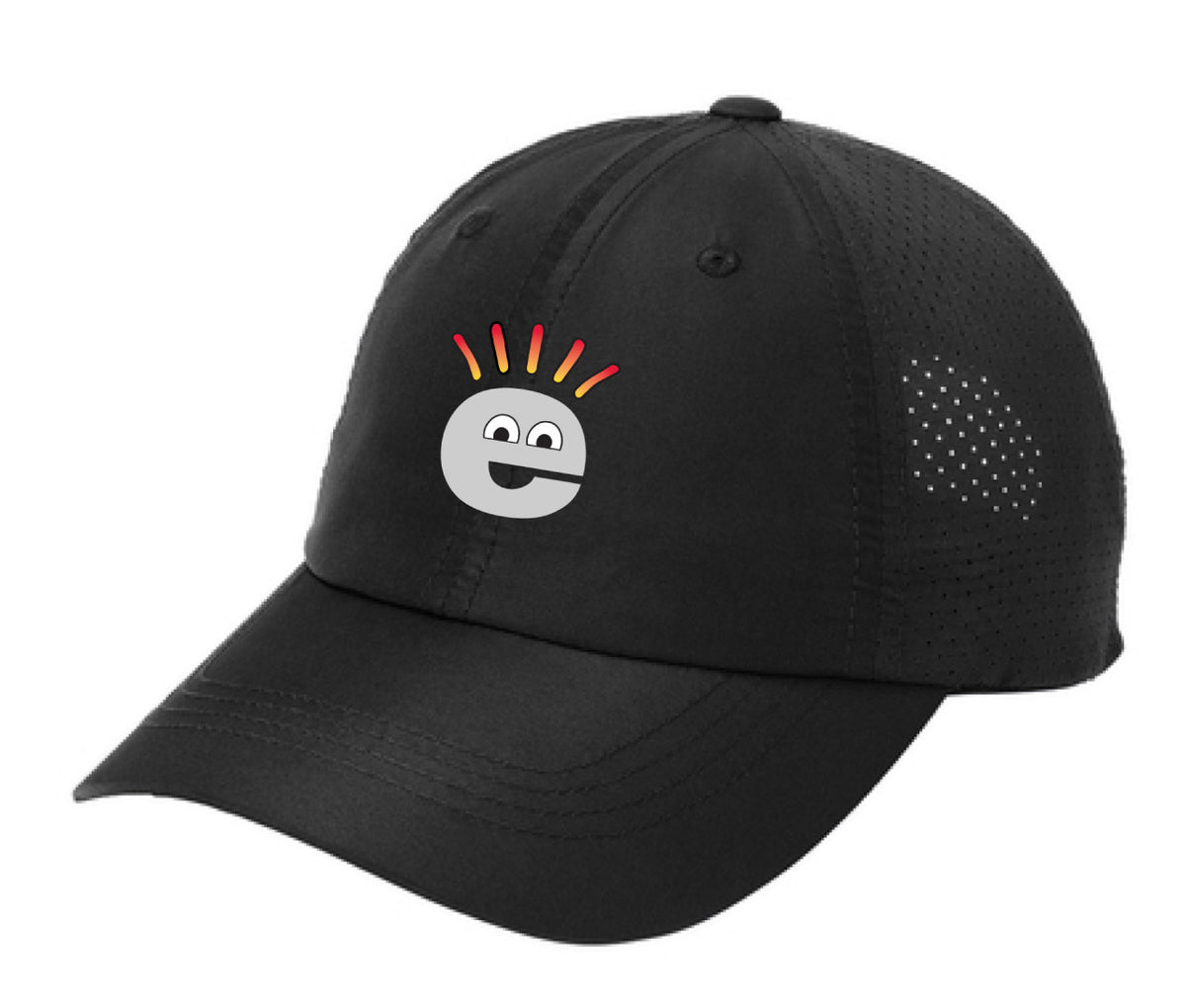 Logo Embroidered Perforated Cap - Black