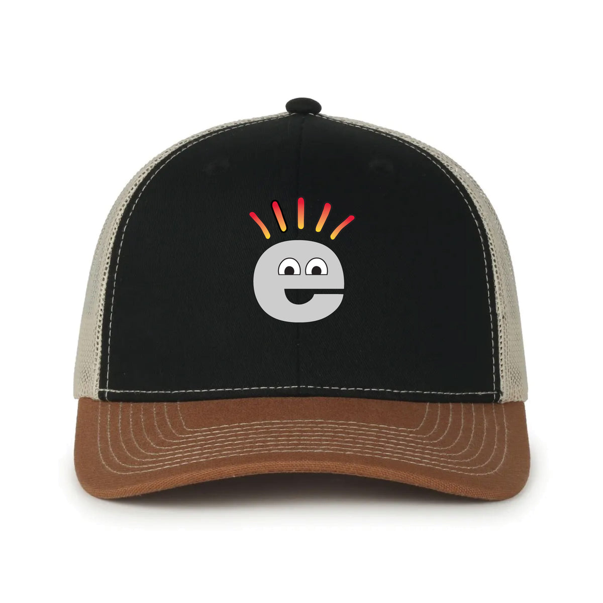 Logo Trucker Hat - Black, Stone & Brown