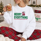 Merry Everything White Crewneck Sweatshirt (Adult)