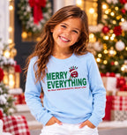 Merry Everything Light Blue Crewneck Sweatshirt (Youth)