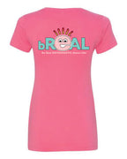 V-Neck Back Logo Pink T-Shirt