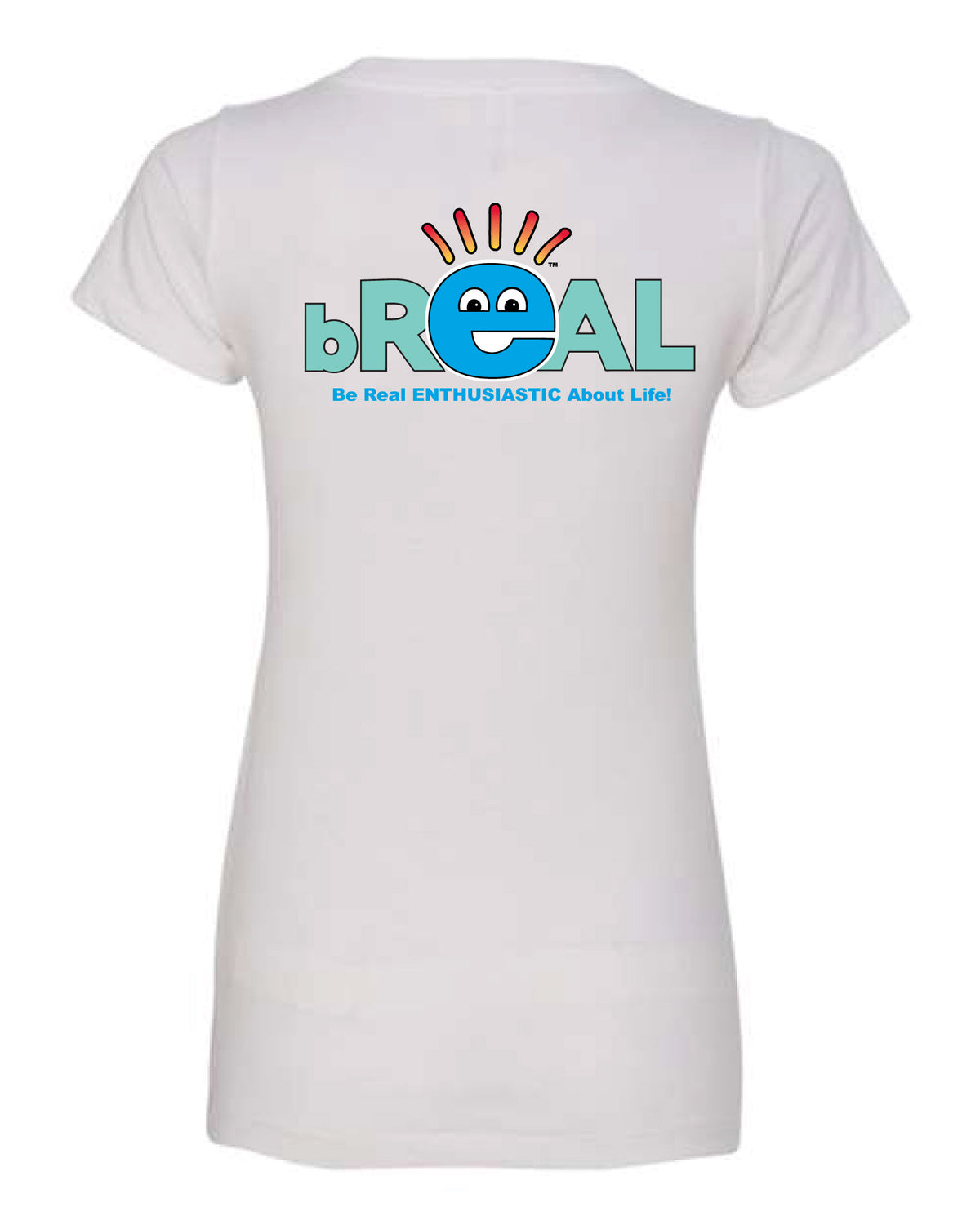 V-Neck Back Logo White T-Shirt