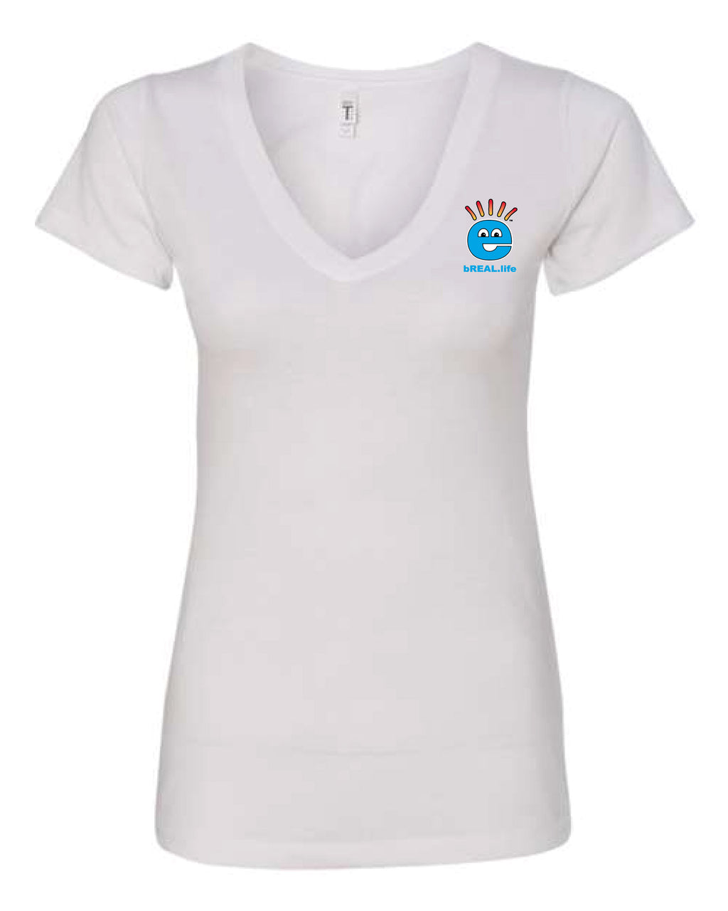 V-Neck Back Logo White T-Shirt