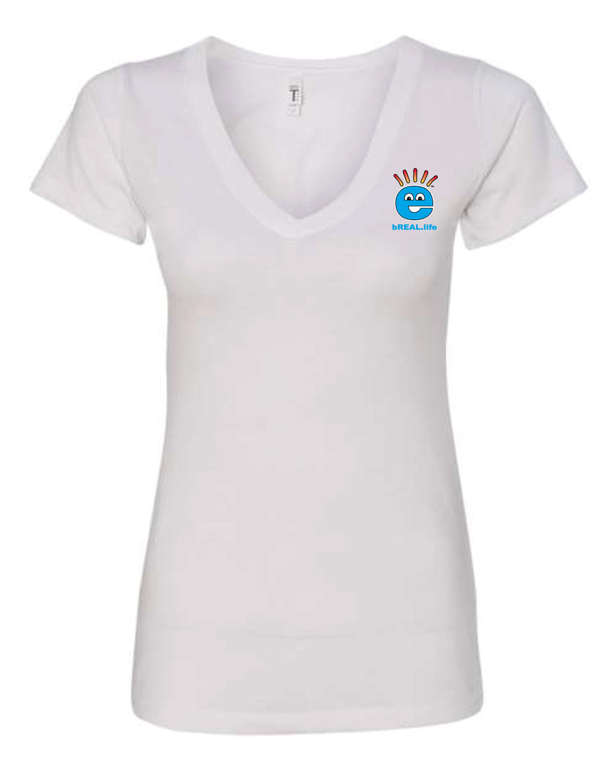V-Neck Back Logo White T-Shirt