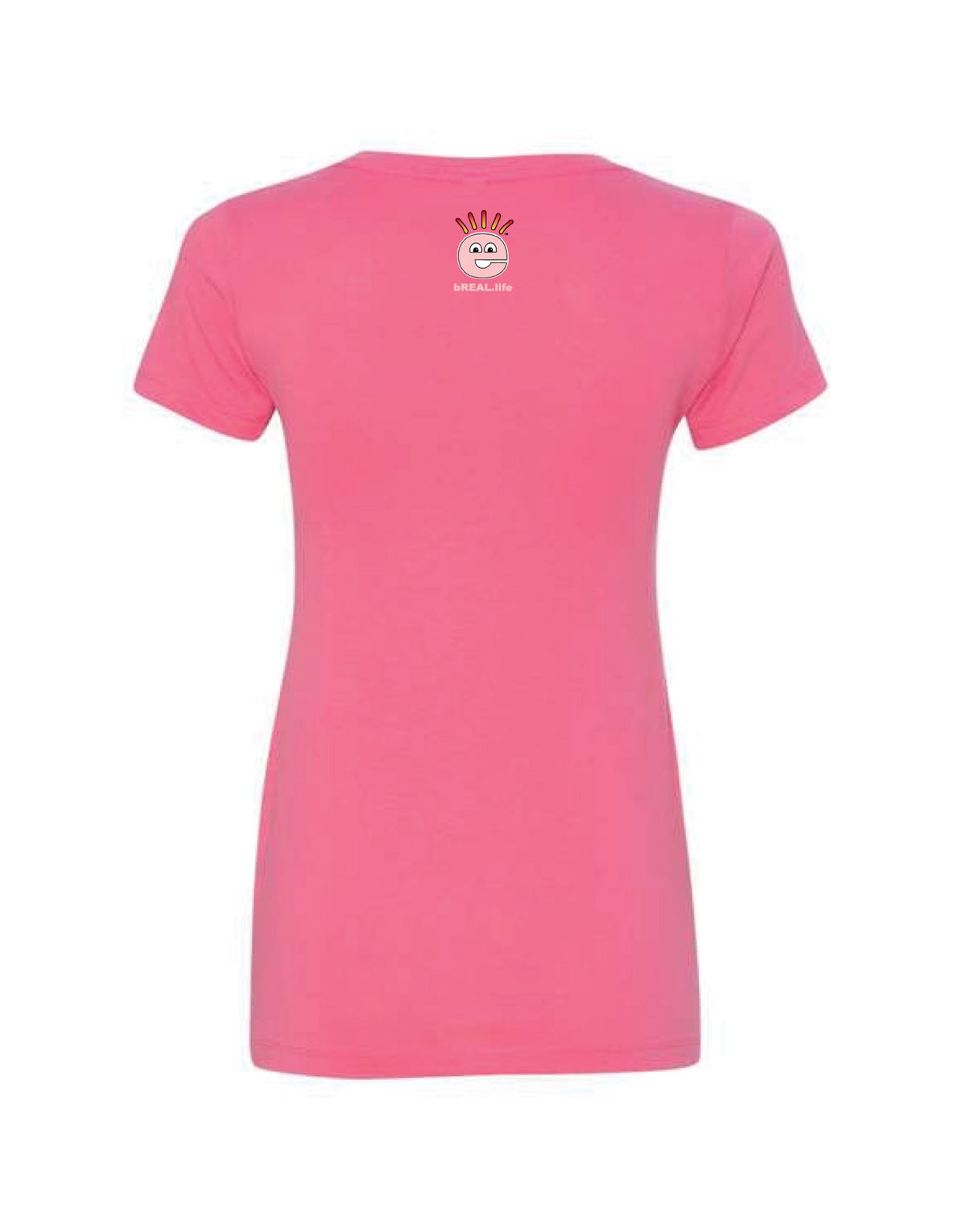 V-Neck Front Logo Pink T-Shirt