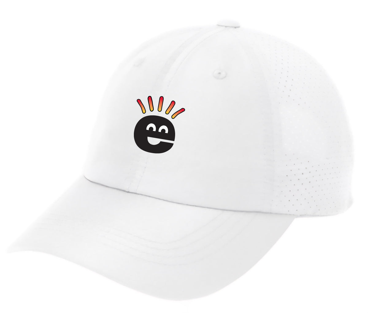 Logo Embroidered Perforated Cap - White