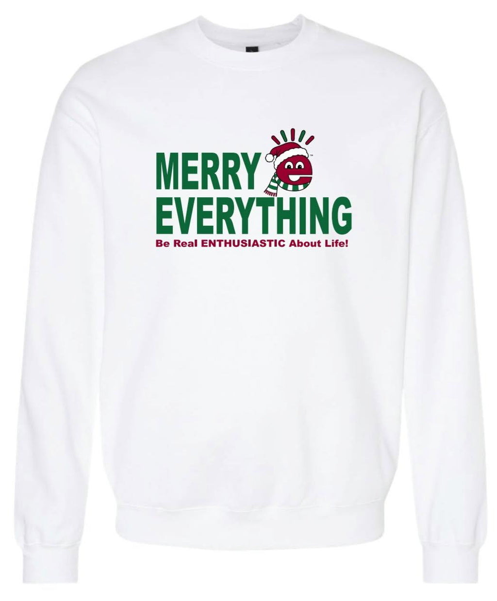 Merry Everything White Crewneck Sweatshirt (Adult)