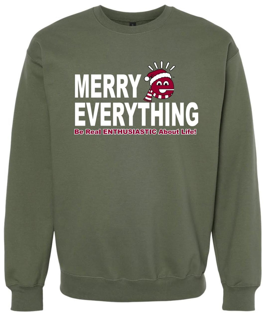 Merry Everything Green Crewneck Sweatshirt (Adult)